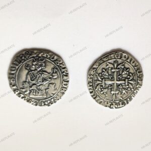 Silbermünze aus dem Königreich Neapel,14. Jhd.